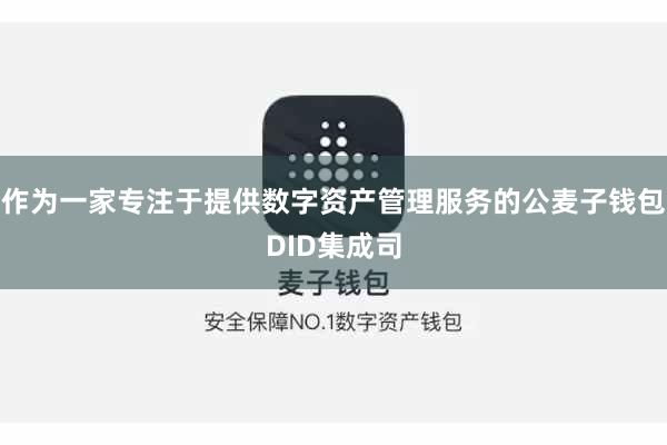 作为一家专注于提供数字资产管理服务的公麦子钱包DID集成司