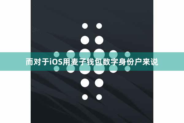 而对于iOS用麦子钱包数字身份户来说