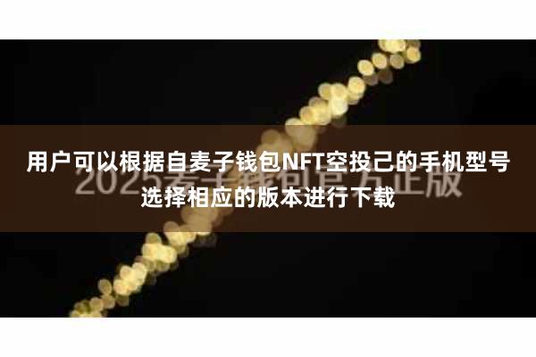 用户可以根据自麦子钱包NFT空投己的手机型号选择相应的版本进行下载